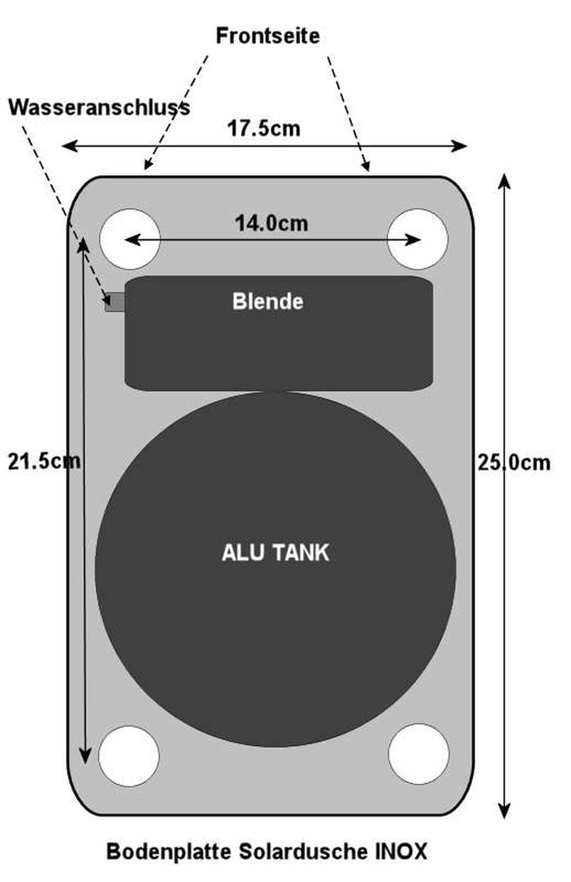 Solardusche Inox 60lt.