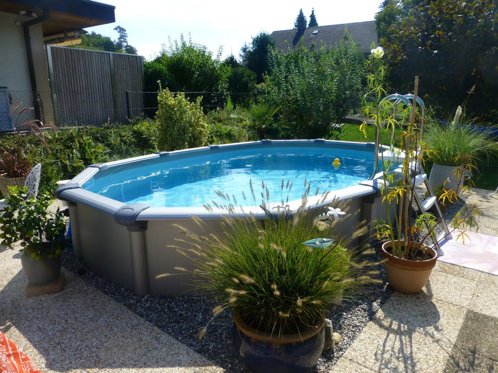 Poolset Silvertone oval 550x360x135cm