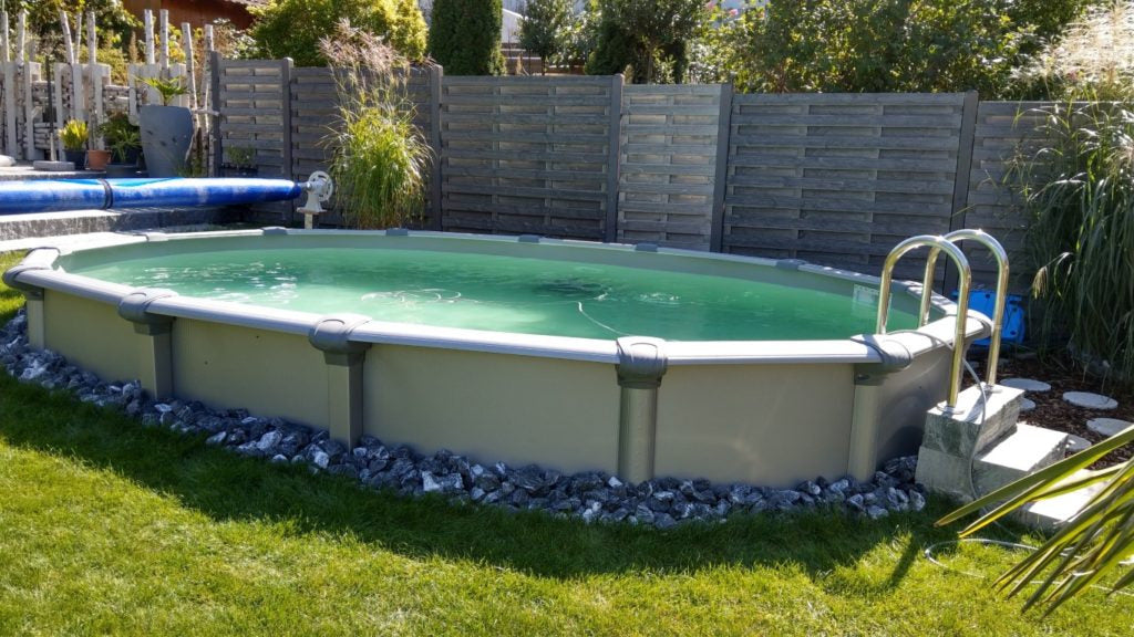 Poolset Silvertone oval 550x360x135cm