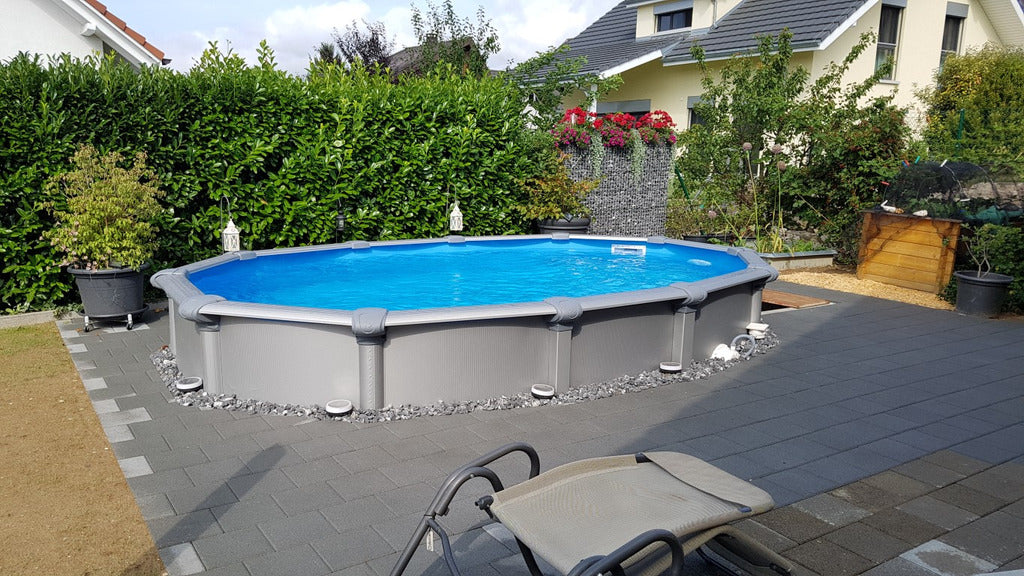 Poolset Silvertone oval 550x360x135cm