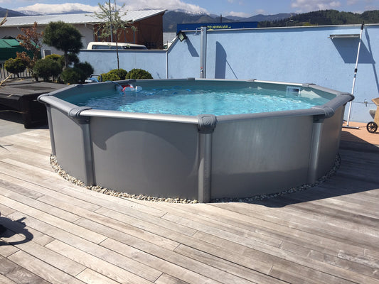 Poolset Silvertone rund 370x135cm